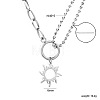 304 Stainless Steel Sun Pendant Necklaces for Women WGEC704-01-1