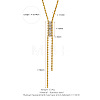304 Stainless Steel Pave Clear Cubic Zirconia Tassel Y Necklaces for Women WG80101-01-1