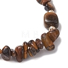 Natural Tiger Eye Chip & Cuboid Beaded Stretch Bracelets for Women BJEW-JB10808-02-4