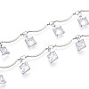 Brass Glass Scalloped Bar Chains CHC-T018-09P-1