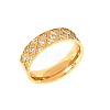 304 Stainless Steel with Clear Cubic Zirconia Finger Rings FS-WG2FC1C-18-2
