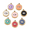 304 Stainless Steel Enamel Pendants STAS-P425-01G-08-1