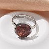 Half Round Natural Leopard Skin Jasper Finger Rings RJEW-M062-01P-18-4