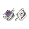 Natural Amethyst Rectangle with Oval Charms STAS-L022-516P-04-2