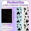 12 Sheets 6 Styles Self-Adhesive PVC Waterproof Picture Stickers DIY-WH0605-001-2