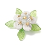 Natural Howlite & Glass Pendants PALLOY-MZ01192-01-3