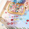 100Pcs 3 Styles 4-Hole Apple Plastic Buttons BUTT-TA0001-54-5