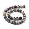 Natural Black Silk Stone/Netstone Round Beads Strands G-N0148-03-12mm-3