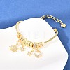Brass Micro Pave Clear Cubic Zirconia European Beads Charm Bracelets BJEW-F528-04G-5