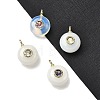 Natural & Synthetic Gemstone Flat Round Pendants G-H318-01G-A-2