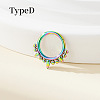 316 Surgical Stainless Steel Spike Hoop Nose Rings WG34C30-10-1