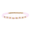 Narual Pink Jade & Synthetic Non-magnetic Hematite Beads Stretch Bracelets for Women KP6261-4-1