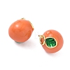 Brass Enamel Pendants KK-L256-44G-02-2