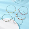 Natural Gemstone & Glass Seed Beads stretch Bracelets for Women BJEW-MZ00344-1