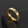 304 Stainless Steel with Crystal Rhinestone Finger Rings FS-WGF5DC4-15-2