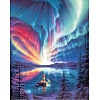 DIY Rectangle Forest Aurora Mermaid Scenery Theme Diamond Painting Kits PW-WG20335-03-1