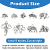 45Pcs 9 Styles Tibetan Style Alloy Pendants FIND-YW0011-10-2