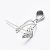 Anti-Tarnish Rhodium Plated 925 Sterling Silver Micro Pave Cubic Zirconia Pendant Bails STER-E053-45P-1