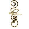 Boho Adjustable Brass Twisted Wire Wrapped Long Toe Rings FS-WGB3A04-01-5