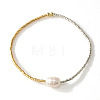 Imitation Pearl & Glass Seed Bead Stretch Bracelets for Women NJ9716-1-2