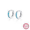 925 Silver Hoop Earrings with Zircon Stone Round Geometric Unisex Jewelry GK7138-14-1
