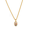 Bohemian Printed Brass Enamel Pendant Curb Chain Necklaces for Women WGBEA98-04-1