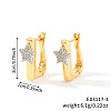 Brass Clear Cubic Zirconia Hoop Earrings PP3741-1-3