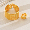 Elegant Middle Eastern Alloy Hollow C-shaped Bangles & Rings Set for Women XE1644-2