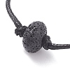 Natural Lava Rock Beaded Cord Bracelet BJEW-JB07681-6