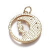 Brass Micro Clear Cubic Zirconia Pendants ZIRC-F120-040G-2