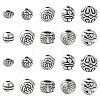 50Pcs 10 Styles Tibetan Style Alloy Spacer Beads FIND-CJ0001-57-1