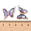 Brass Pave Faceted Glass Connector Charms X-FIND-Z020-04G-3