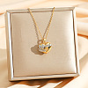 Brass Bowknot Heart Pendant Necklaces NJEW-K280-06G-01-1