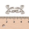 Brass Micro Pave Clear Cubic Zirconia Fold Over Clasps KK-C075-04P-3