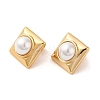 Square 304 Stainless Steel Stud Earrings EJEW-U003-36G-1