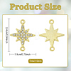 10Pcs Zinc Alloy Crystal Rhinestone Connector Charms ALRI-YW0001-43-2