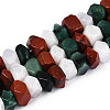Natural Fuchsite & Red Jasper & Rainbow Moonstone Beads Strands G-T144-16A-01-4