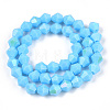 Opaque Solid Color Electroplate Glass Beads Strands X-EGLA-A039-P6mm-L12-3