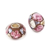 Lampwork & Brass Core European Beads LAMP-P019-01P-15-2