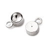 Flat Round Brass Rhinestone Pendant Settings KK-P340-05P-2