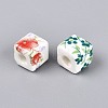 Printed Handmade Porcelain European Beads PORC-Q007-11-3