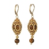 Natural Tiger Eye Leveback Earrings for Women EJEW-MZ00785-03-3