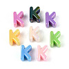 UV Plating Opaque Acrylic European Beads OACR-M027-03K-2