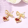 Brass Micro Pave Cubic Zirconia Stud Dangle Earring EJEW-H108-20A-G-1