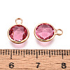 Golden Tone Brass Glass Charms X-GLAA-ZX008-24J-G-3