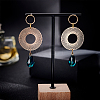 20Pcs Brass Textured Ring Stud Earrings for Women KK-BC0009-23-5