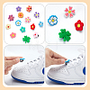 WADORN 28Pcs 14 Styles Flower/Clover PVC Plastic Shoelace Charms FIND-WR0011-32-4