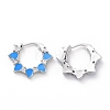 Enamel Teardrop Wrap Hoop Earrings with Clear Cubic Zirconia KK-D079-28P-3