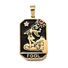 Tarot 304 Stainless Steel Enamel Pendants STAS-M119-09D-G-1