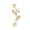 Brass Clear Cubic Zirconia Connector Charms KK-Z094-06G-02-1